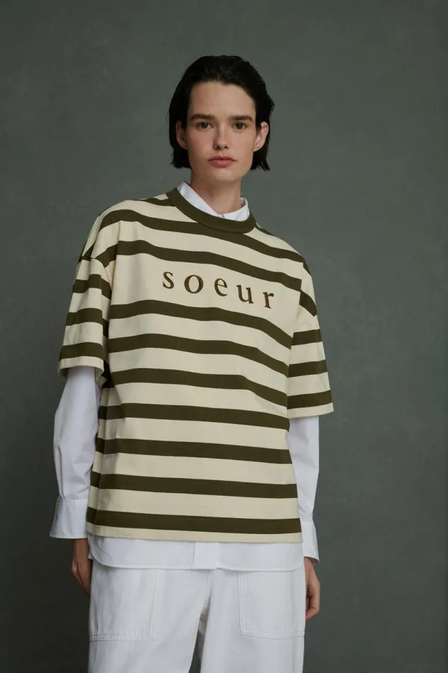 TShirts and Sweatshirts Women Soeur ADAM TEESHIRT Offwhitekhaki