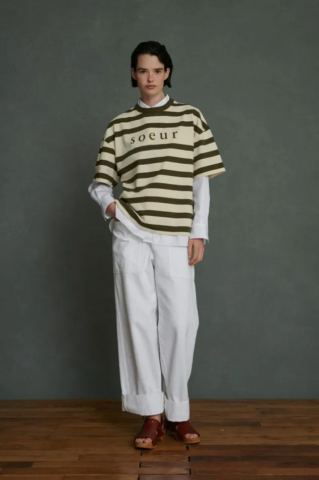 TShirts and Sweatshirts Women Soeur ADAM TEESHIRT Offwhitekhaki