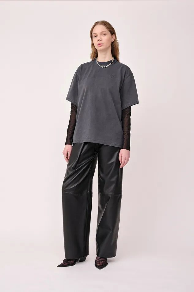 Tshirts and Tops LA Print Fallen 8211 Washed Black 8211 Wonhundred Men
