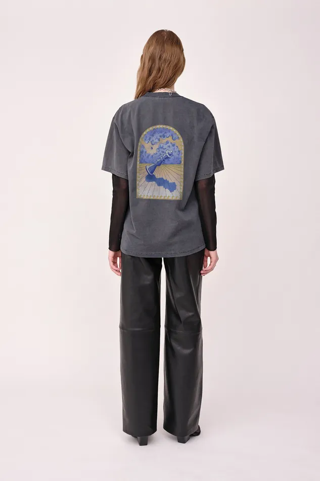 Tshirts and Tops LA Print Fallen 8211 Washed Black 8211 Wonhundred Men