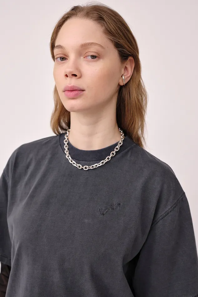 Tshirts and Tops LA Print Fallen 8211 Washed Black 8211 Wonhundred Men