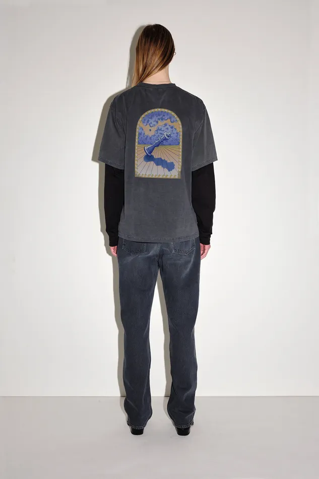 Tshirts and Tops LA Print Fallen 8211 Washed Black 8211 Wonhundred Men