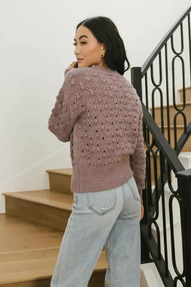 Tessa Pointelle Sweater In Lavender Lavender Women Bohme Tops