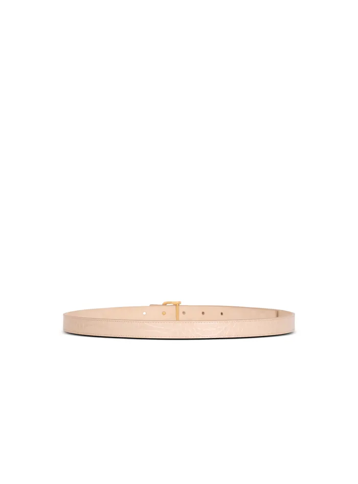 Thin BBelt In Crocodileembossed Calfskin Beige Women Balmain Belts