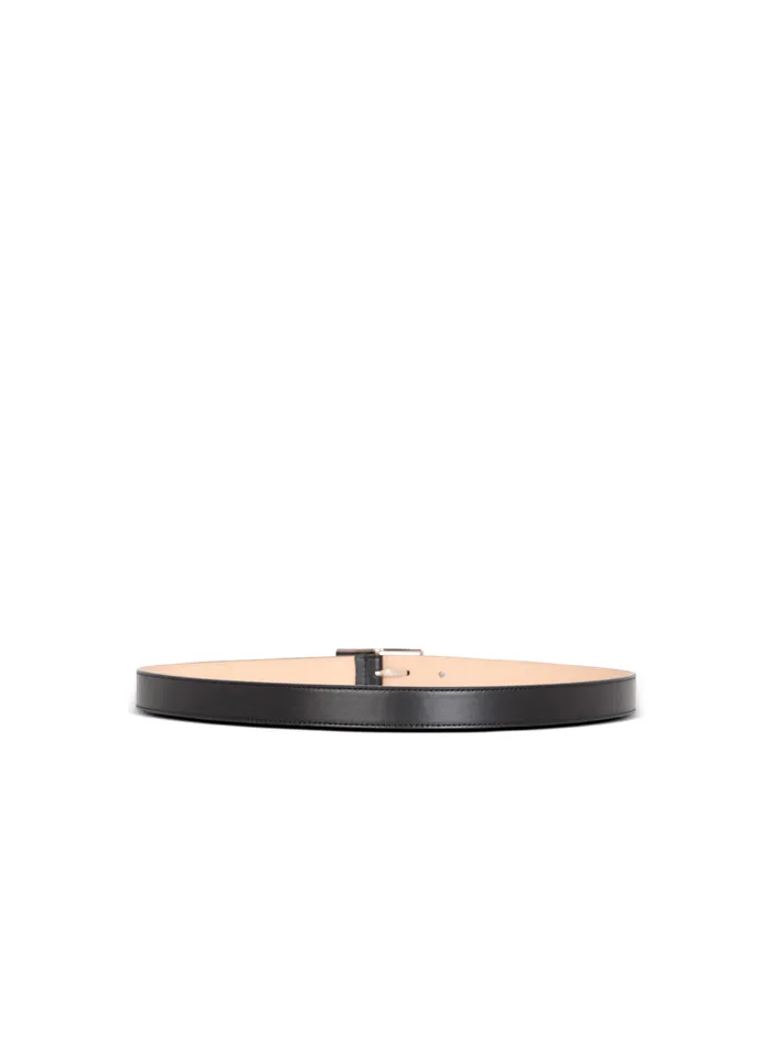 Thin Signature Calfskin Belt Black Men Balmain Belts