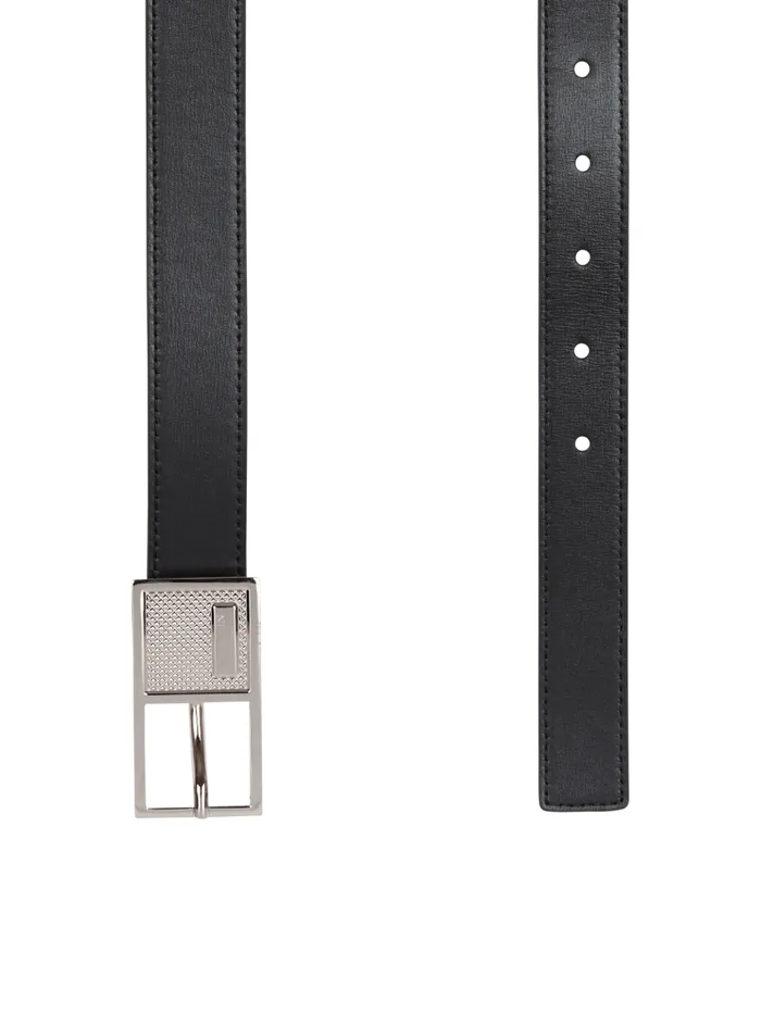 Thin Signature Calfskin Belt Black Men Balmain Belts