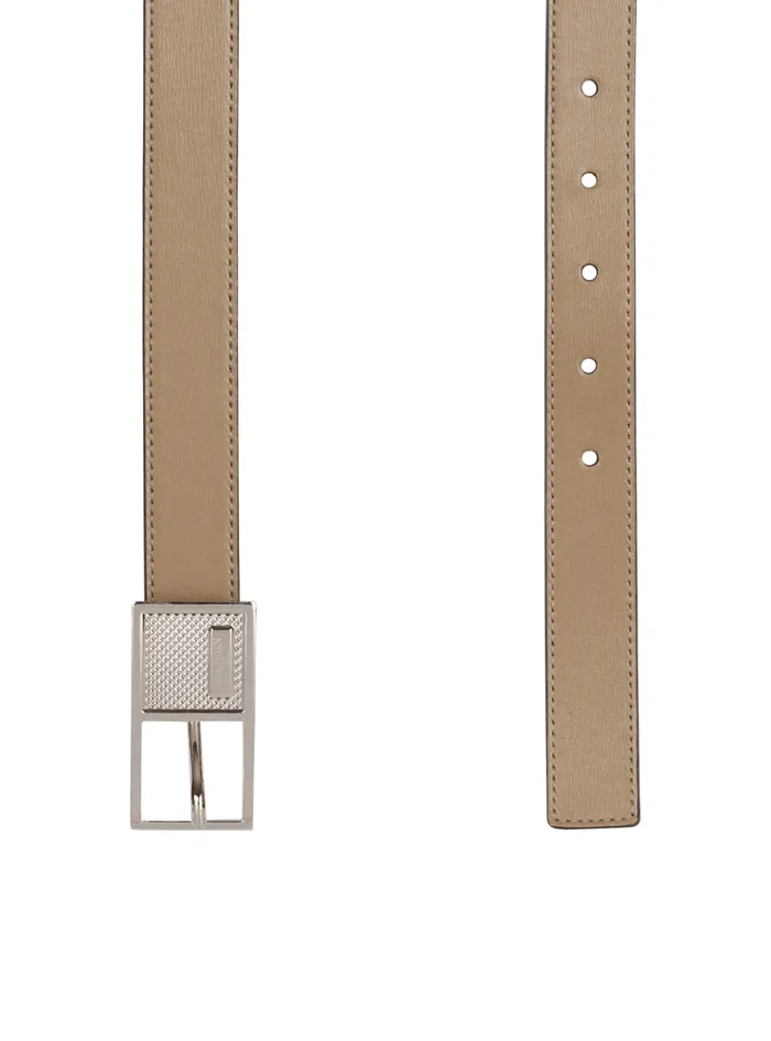 Thin Signature Calfskin Belt Brown Men Balmain Belts