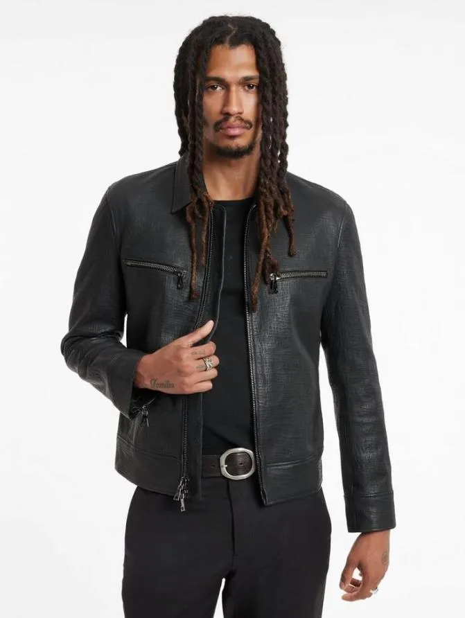 TILDEN JACKET Carbon Grey Clothing John Varvatos Leather Jackets