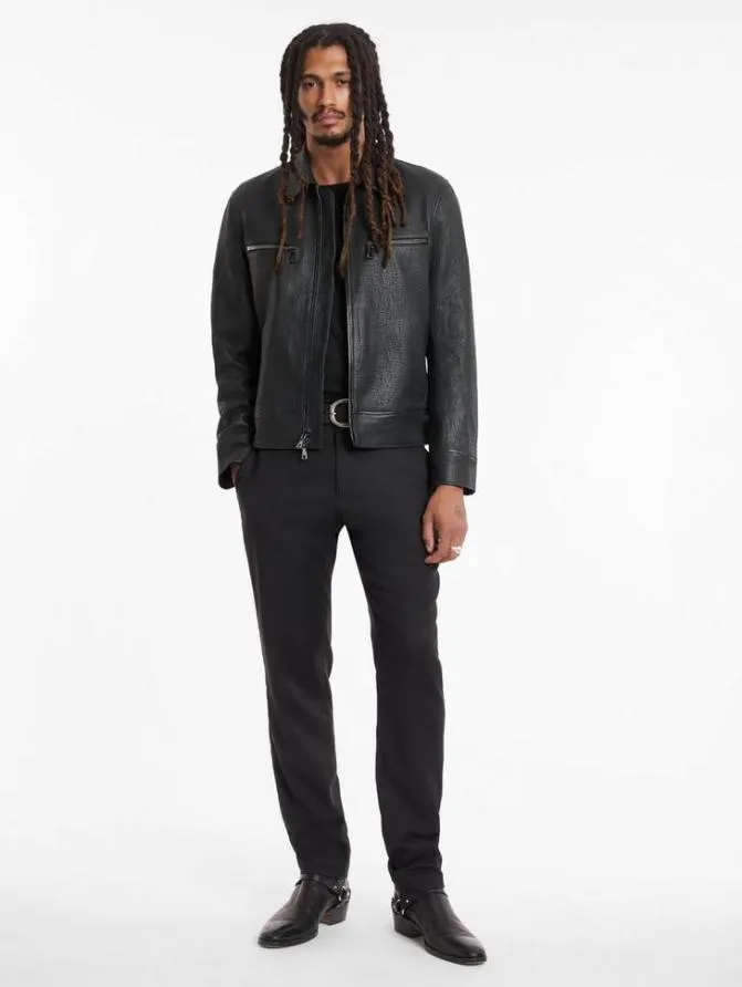 TILDEN JACKET Carbon Grey Clothing John Varvatos Leather Jackets