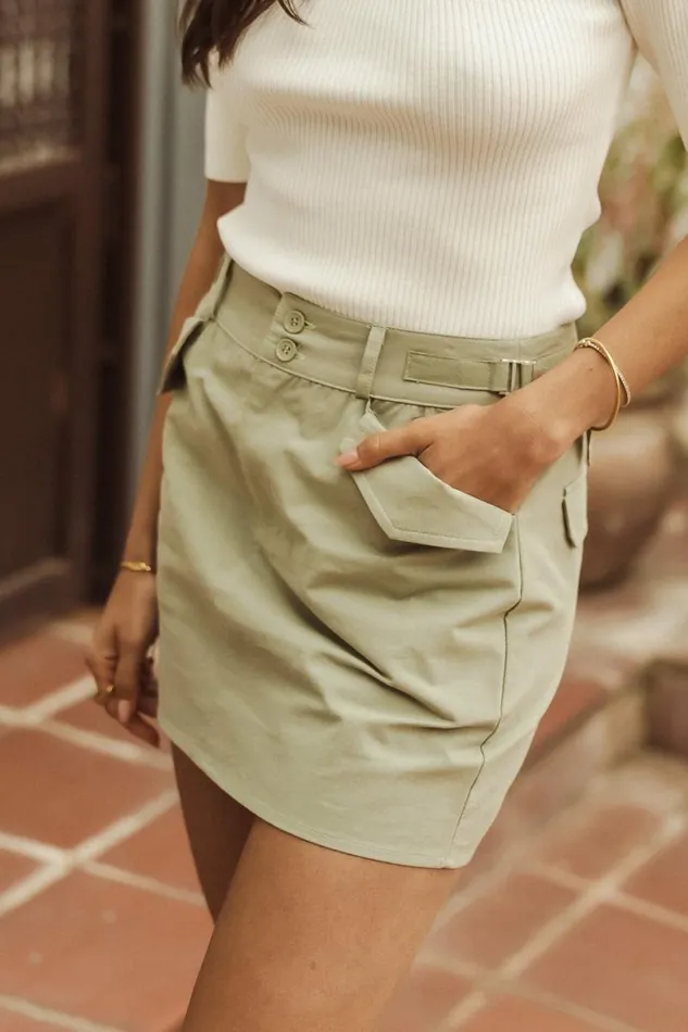 Toby Utility Skirt 8211 FINAL SALE Olive Women Bohme Skirts