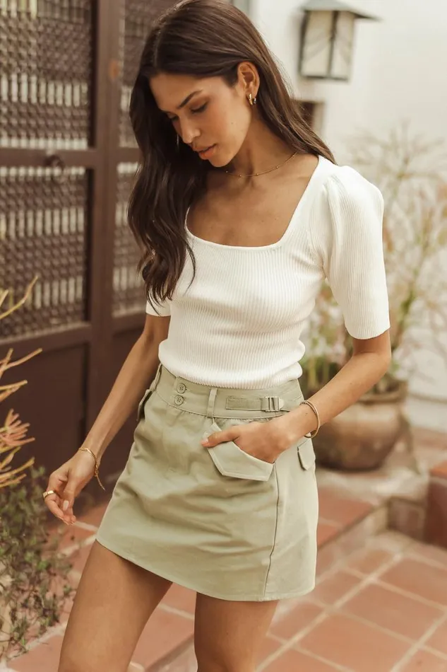 Toby Utility Skirt 8211 FINAL SALE Olive Women Bohme Skirts