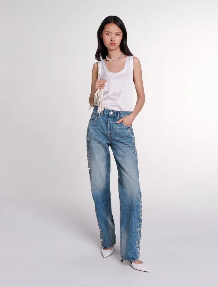 Tops and Shirts Women Maje Silk Tank Top White