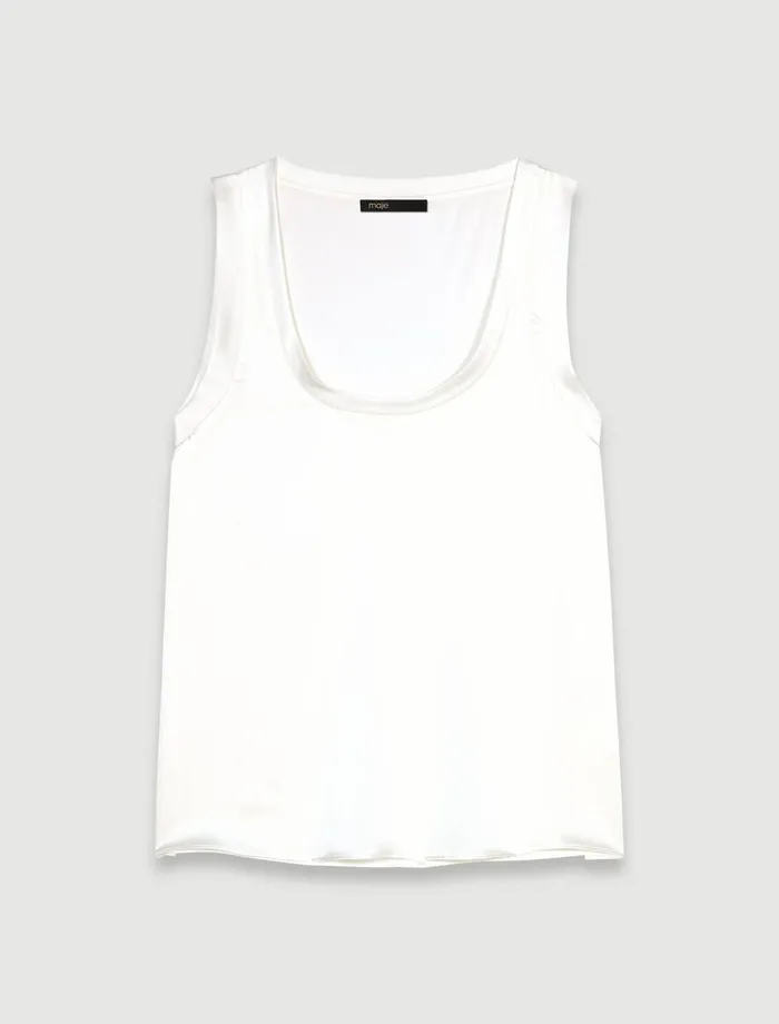Tops and Shirts Women Maje Silk Tank Top White