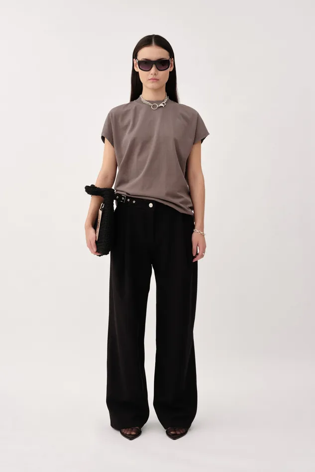 Tops and Tshirts Women Emerson 8211 Charcoal Gray Wonhundred
