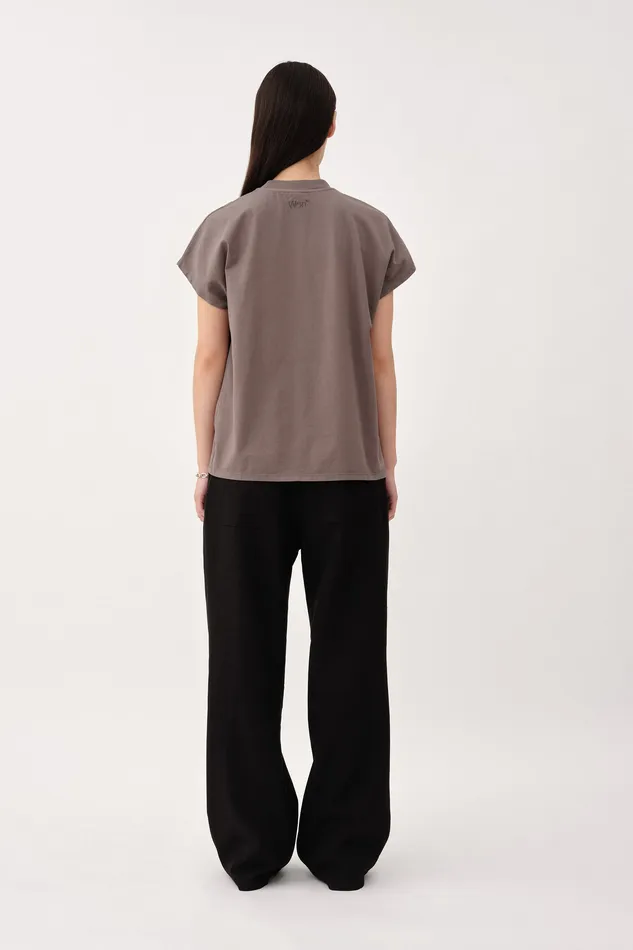 Tops and Tshirts Women Emerson 8211 Charcoal Gray Wonhundred