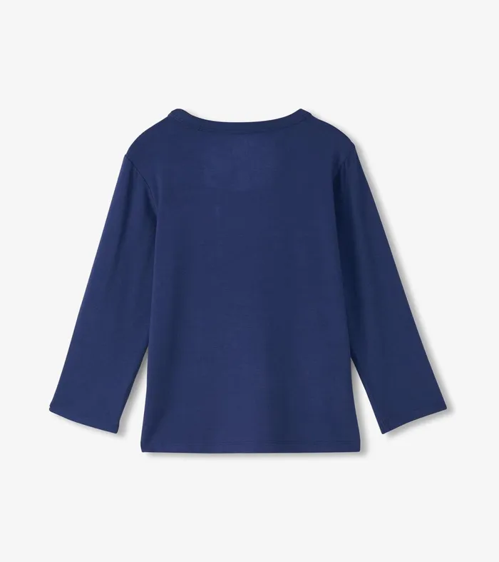 Tops Boys Hatley Boys Patriot Blue Long Sleeve Bamboo TShirt