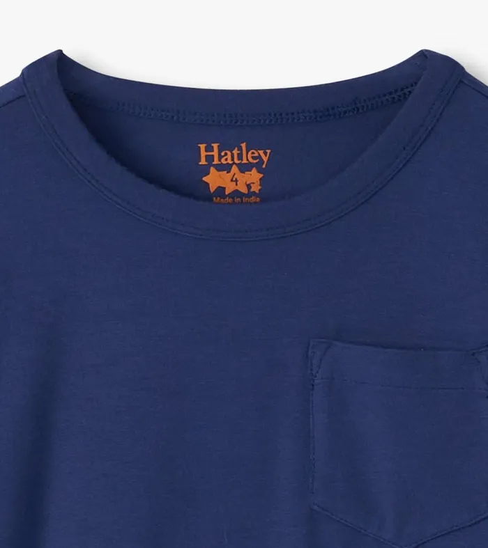 Tops Boys Hatley Boys Patriot Blue Long Sleeve Bamboo TShirt