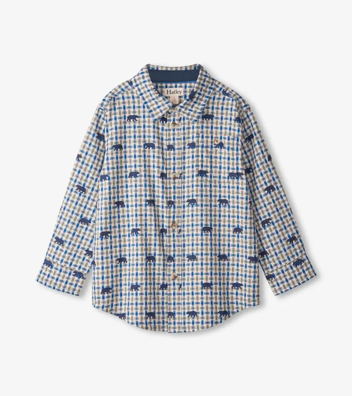 Tops Boys Hatley Mini Bears Button Down Shirt