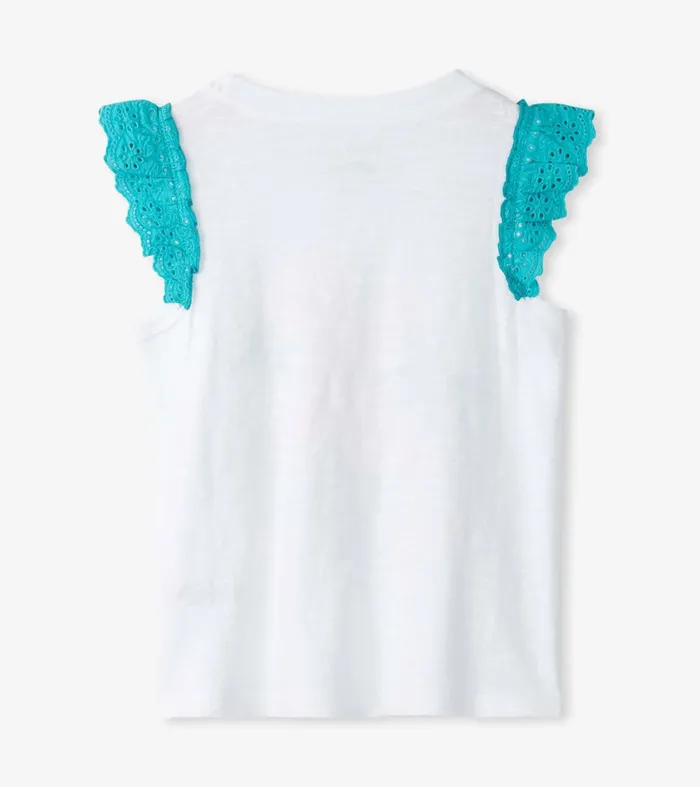Tops Girls Hatley Girls Stay Golden Ruffle Sleeve Tank Top
