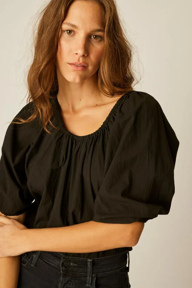 Tops Shop Natalie Martin ELLA TOP Black Flat Cotton