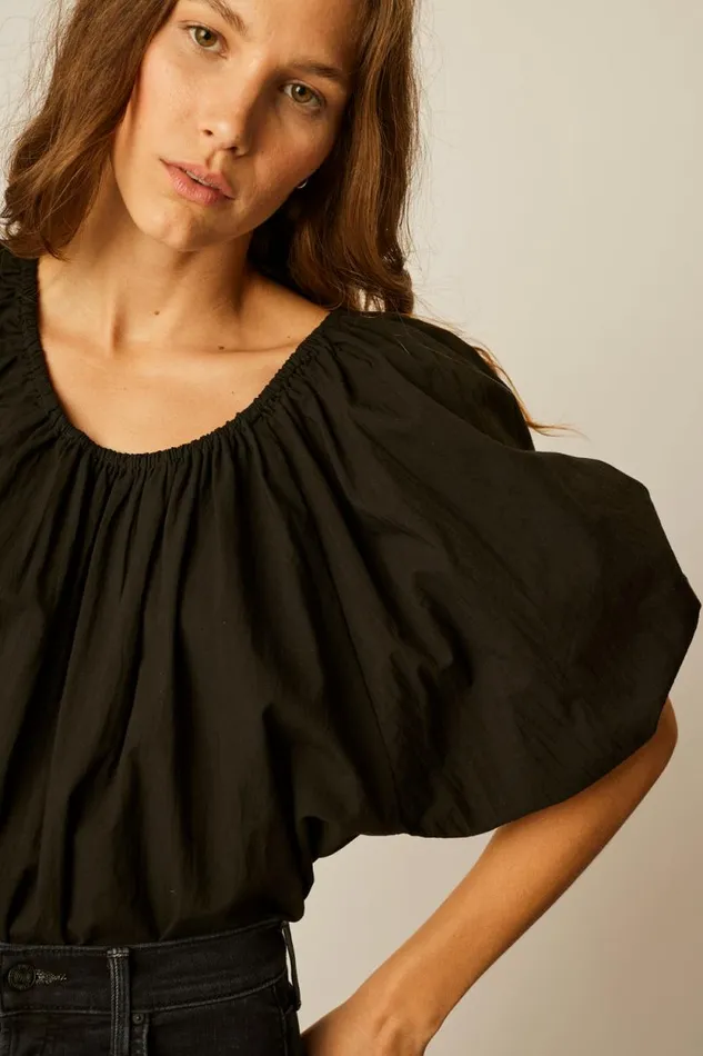 Tops Shop Natalie Martin ELLA TOP Black Flat Cotton
