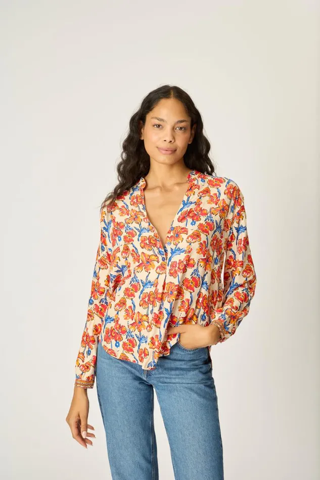 Tops Shop Natalie Martin LESLIE SHIRT Silk Clementine