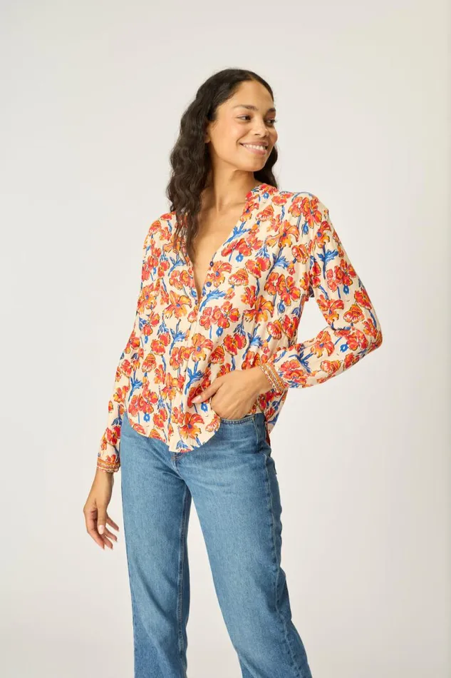Tops Shop Natalie Martin LESLIE SHIRT Silk Clementine