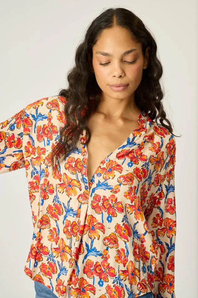 Tops Shop Natalie Martin LESLIE SHIRT Silk Clementine