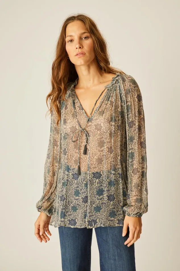 Tops Shop Natalie Martin PENNY BLOUSE Snowflake Sea
