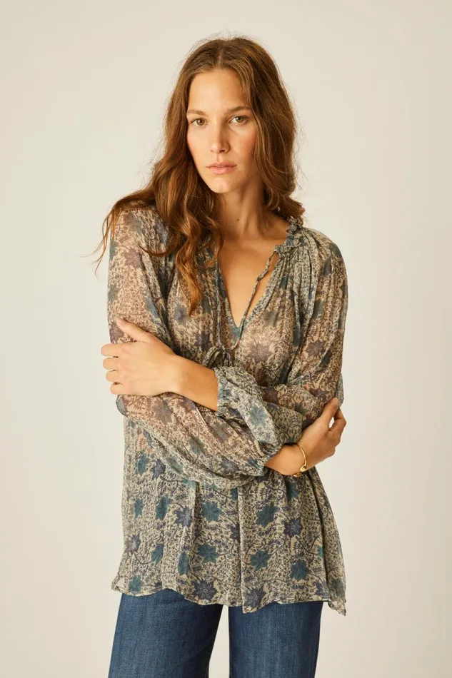 Tops Shop Natalie Martin PENNY BLOUSE Snowflake Sea