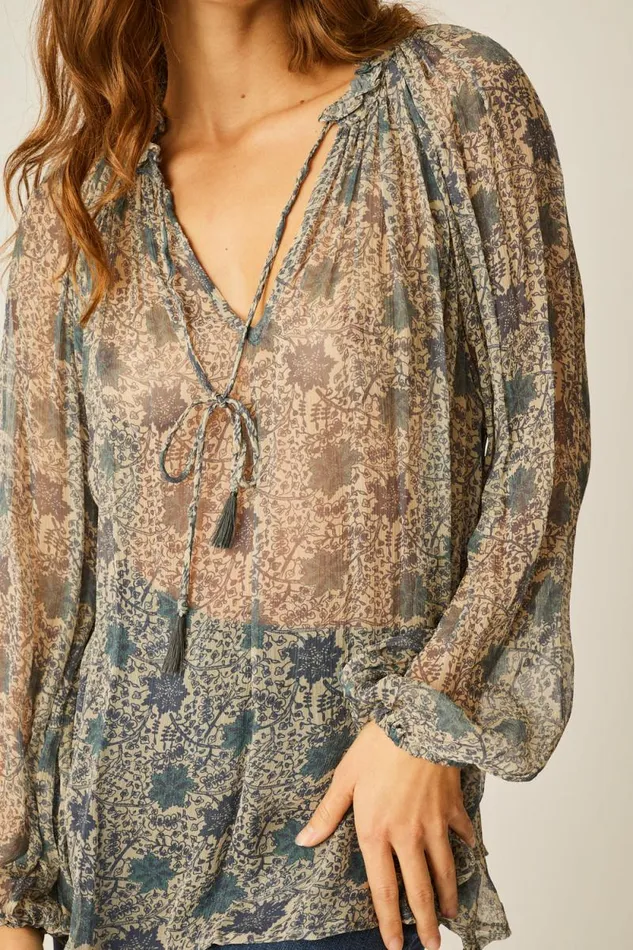 Tops Shop Natalie Martin PENNY BLOUSE Snowflake Sea