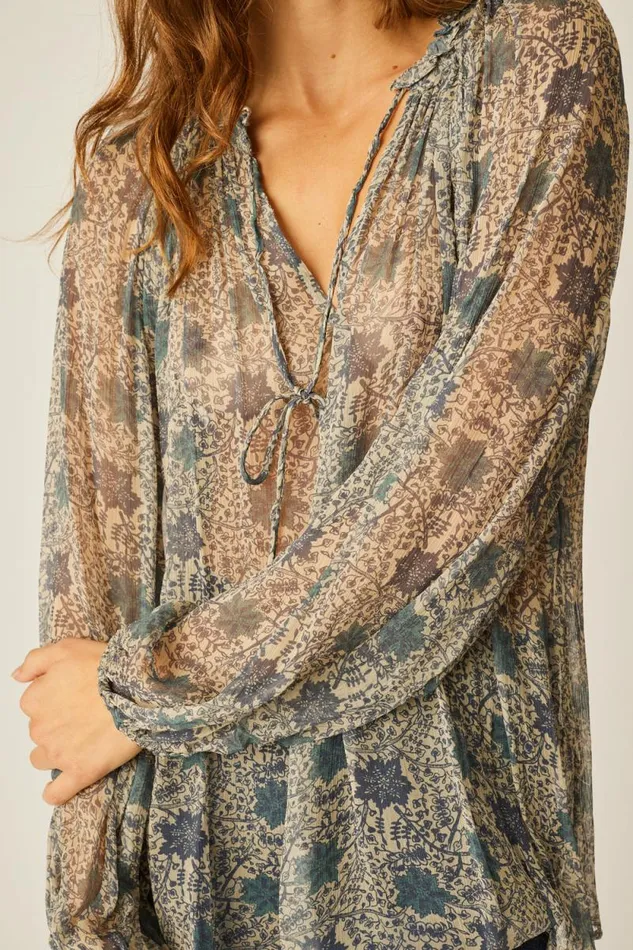 Tops Shop Natalie Martin PENNY BLOUSE Snowflake Sea