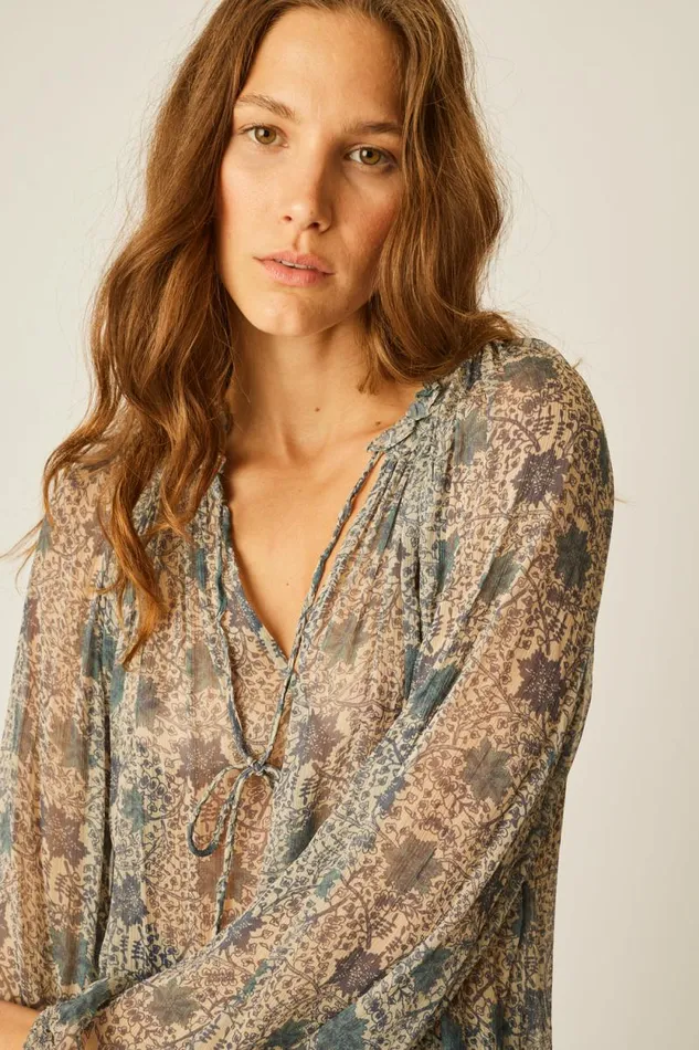 Tops Shop Natalie Martin PENNY BLOUSE Snowflake Sea