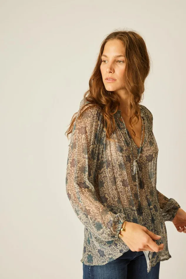 Tops Shop Natalie Martin PENNY BLOUSE Snowflake Sea