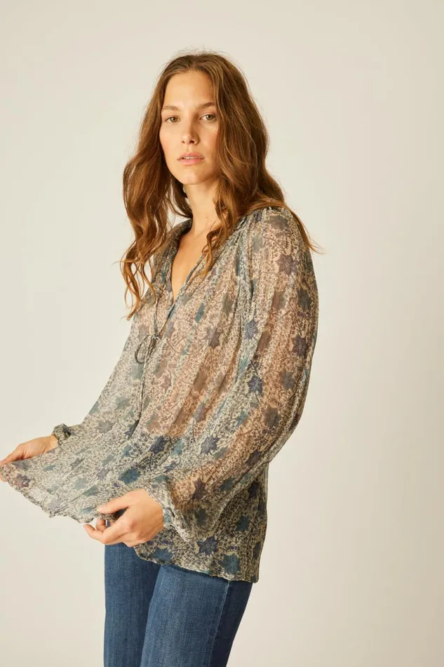 Tops Shop Natalie Martin PENNY BLOUSE Snowflake Sea