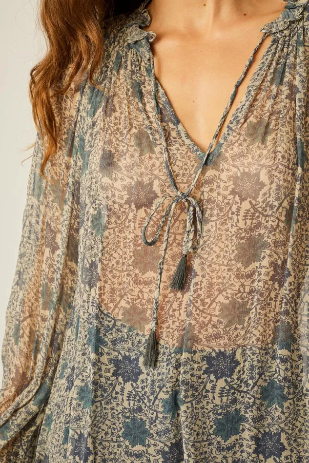 Tops Shop Natalie Martin PENNY BLOUSE Snowflake Sea