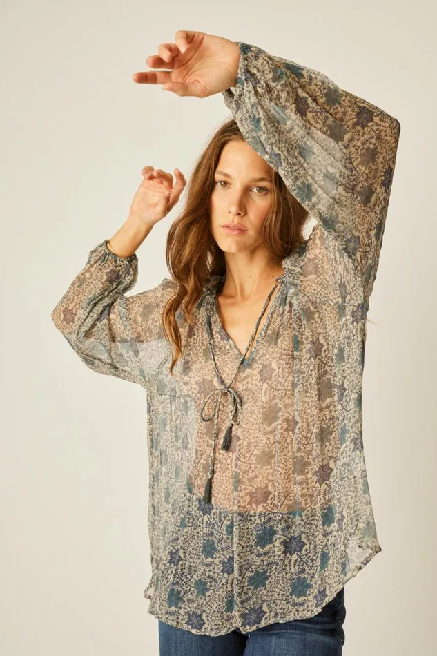 Tops Shop Natalie Martin PENNY BLOUSE Snowflake Sea