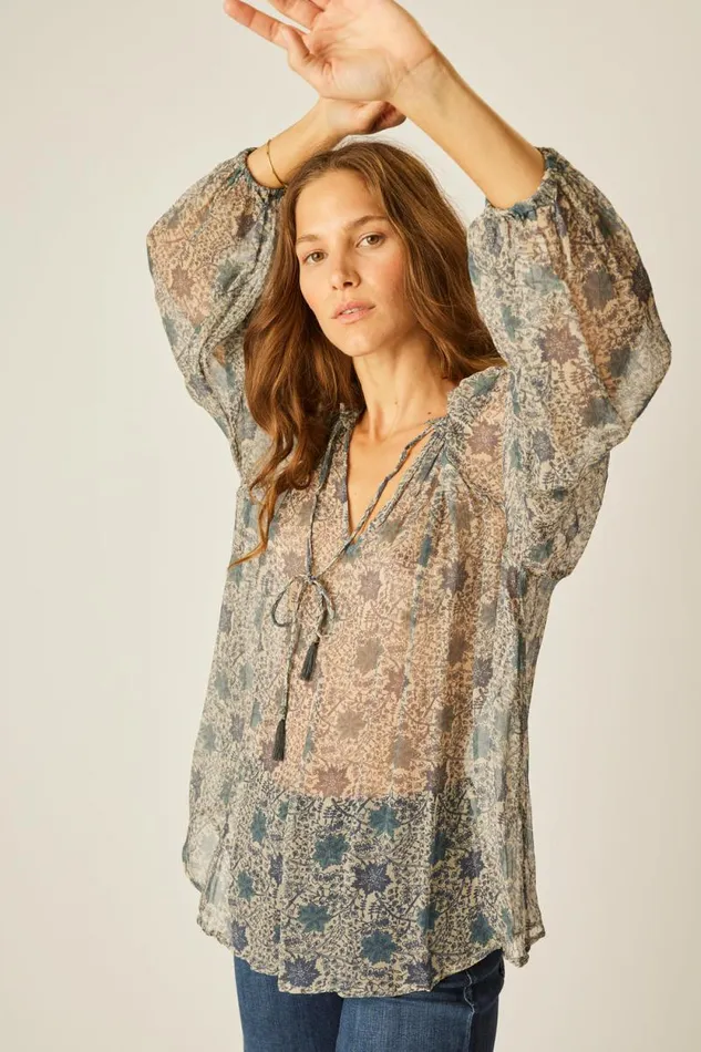 Tops Shop Natalie Martin PENNY BLOUSE Snowflake Sea
