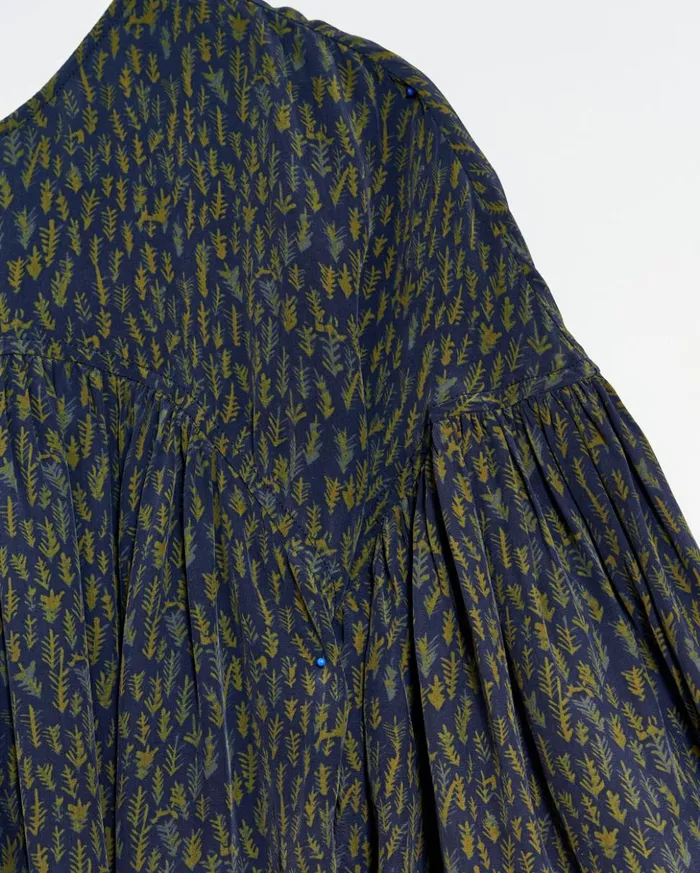 Tops Women Billy Reid Curved Yoke Blouse Navy