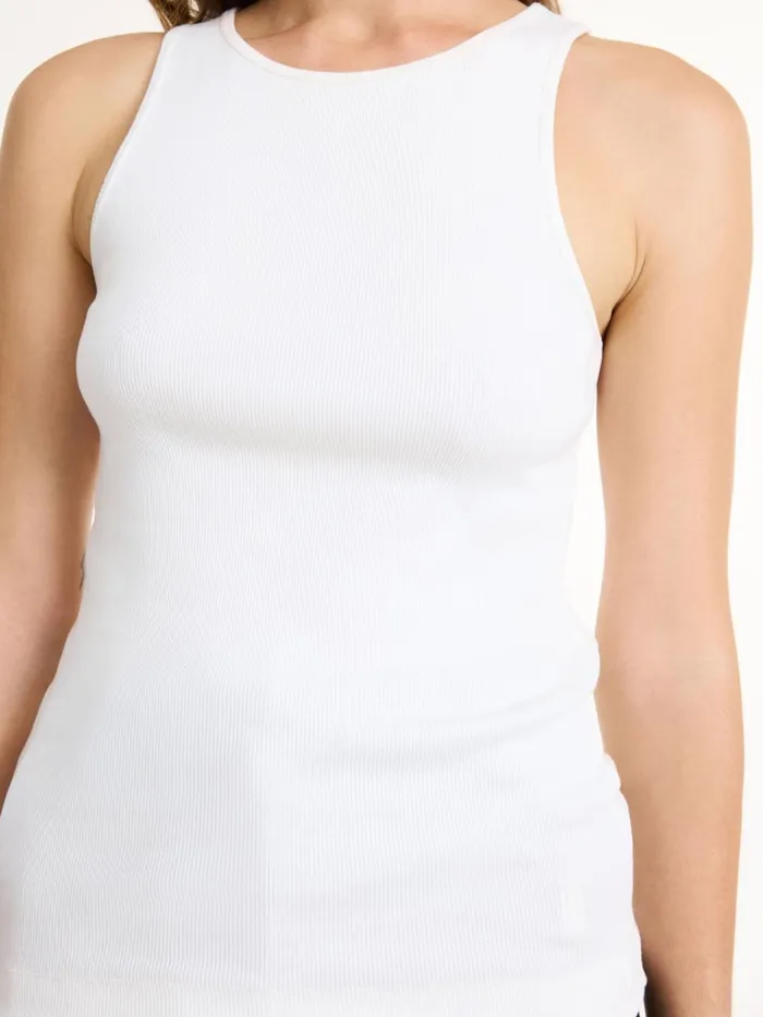 Tops Women By Malene Birger Amani Organic Cotton Tank Top Soft White
