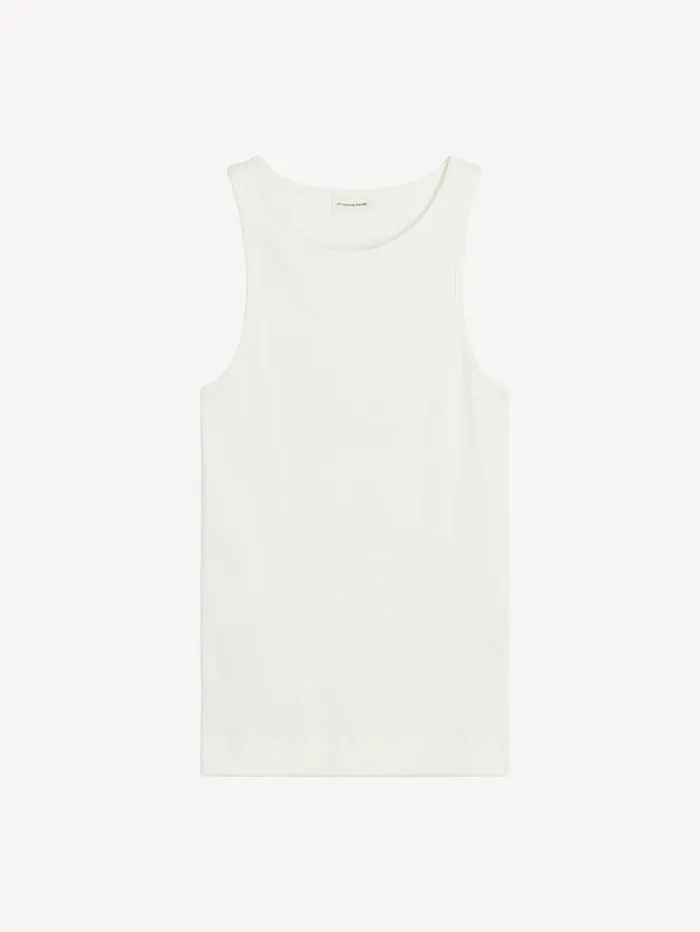 Tops Women By Malene Birger Amani Organic Cotton Tank Top Soft White