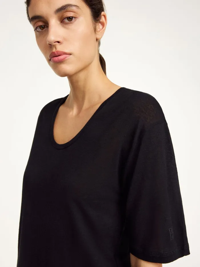 Tops Women By Malene Birger Amaringa Tshirt Black Tops Women By Malene Birger Amaringa Tshirt Black