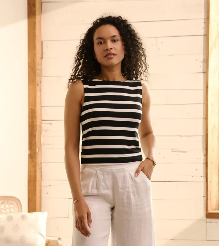 Tops Women Hatley Everyday Tank 8211 Caviar Stripes
