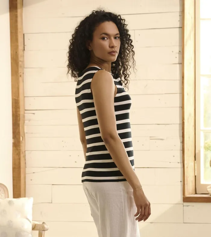Tops Women Hatley Everyday Tank 8211 Caviar Stripes