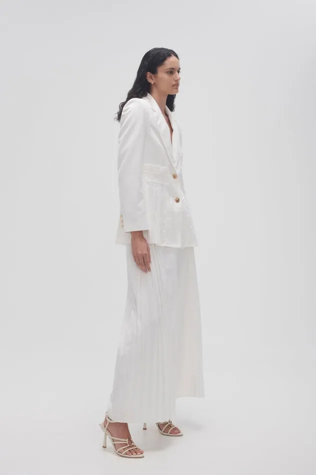 Tranquility Pleated Pant Ivory Women Aje Pants