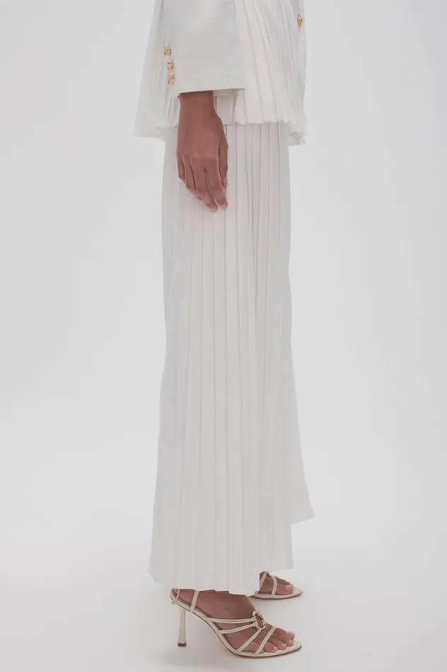 Tranquility Pleated Pant Ivory Women Aje Pants