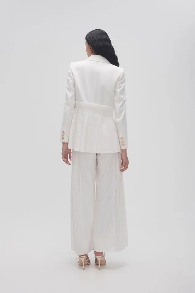 Tranquility Pleated Pant Ivory Women Aje Pants