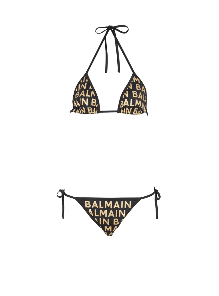 Triangle Bikini Gold Women Balmain Swimwear
