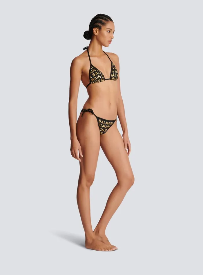 Triangle Bikini Gold Women Balmain Swimwear