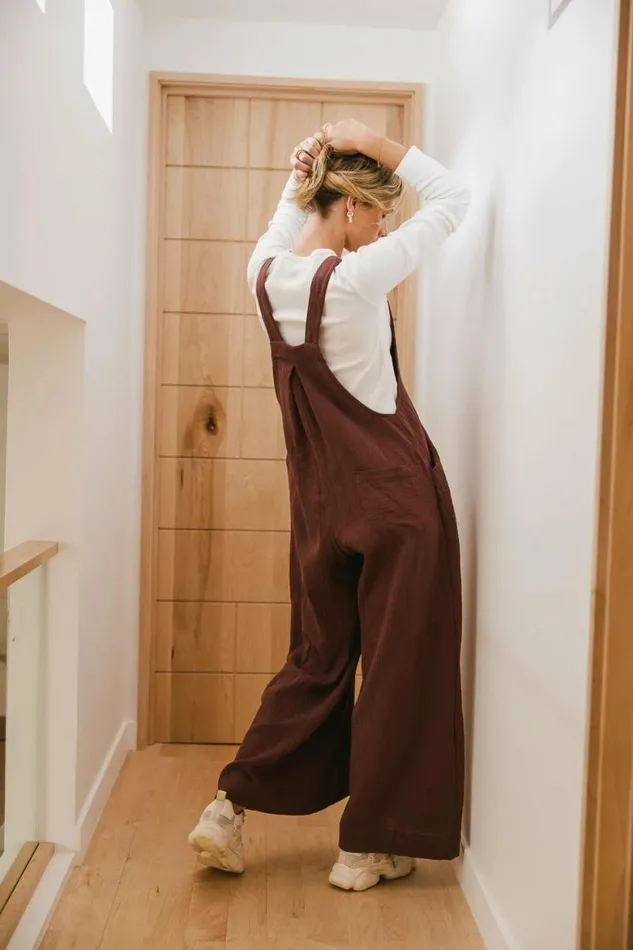 Tristin Wide Leg Jumpsuit In Maroon Maroon Women Bohme Jumpsuits and Overalls